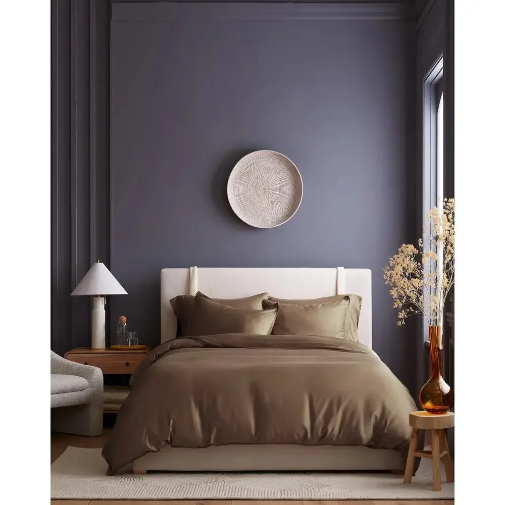 Quince Organic Bamboo Duvet Cover Set Walnut Full/Queen NWOT